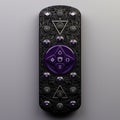 Gothic Realism Inspired Purple Remote Control With 8k 3d And Esoteric Symbolism