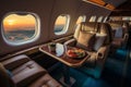 Exclusive First class airplane sit jet. Generate Ai Royalty Free Stock Photo