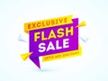 Exclusive Flash Sale tag, label or ribbon with 60% discount offer. Royalty Free Stock Photo