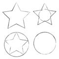 Exclusive frames, figures. different grunge frame shapes. Modern art. Design element. stock image.