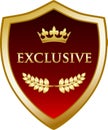 Exclusive Gold Crown Shield Medal Label Icon