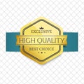 Exclusive High Quality Choice Golden Award Label Royalty Free Stock Photo