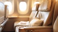 The exclusive interior of a first class airplane offers luxury and comfort Royalty Free Stock Photo