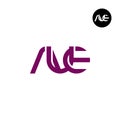 Letter AUE Monogram Logo Design Royalty Free Stock Photo