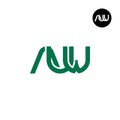 Letter AUW Monogram Logo Design Royalty Free Stock Photo