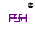 Letter FSH Monogram Logo Design Royalty Free Stock Photo