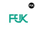 Letter FUK Monogram Logo Design Royalty Free Stock Photo