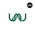 Letter WMU Monogram Logo Design Royalty Free Stock Photo