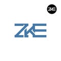 ZKE Logo Letter Monogram Design Royalty Free Stock Photo