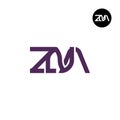 Letter ZNA Monogram Logo Design Royalty Free Stock Photo