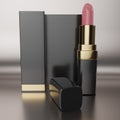 Exclusive mockup of Lipstick with box on silve background,luxury cosmetics series, premium cosmetics advertising - 3D rendering