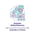 Exclusive online resources concept icon