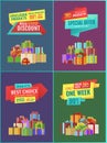 Exclusive Product Discount Set Vector Illustration Royalty Free Stock Photo