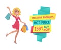 Exclusive Products Hot Price Vector Illustration Royalty Free Stock Photo