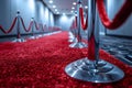 Exclusive Red Carpet Pathway for a Star-Studded Gala Night. Concept Luxurious Event, Glamorous Royalty Free Stock Photo