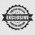 Exclusive scratch grunge rubber stamp. Vector illustration on is Royalty Free Stock Photo