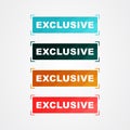 Exclusive sign, exclusive stamp template. vector illustration Royalty Free Stock Photo