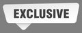 exclusive sign. exclusive white sticker isolated on gray background Royalty Free Stock Photo