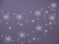 Exclusive snowflakes-swirls on a soft pastel purple monochrome background.