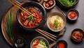 Exclusive Spicy Pot with Chopsticks: Hyper-Realistic Ultra-Detailed Food Photography