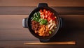 Exclusive Spicy Pot with Chopsticks: Hyper-Realistic Ultra-Detailed Food Photography