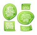 Exclusive spring offer stickers set, spring savings Royalty Free Stock Photo