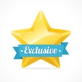 Exclusive star label. Vector illustration Royalty Free Stock Photo