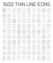 Exclusive 1600 thin line icons set Royalty Free Stock Photo