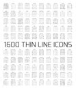 Exclusive 1600 thin line icons set Royalty Free Stock Photo
