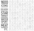 Exclusive 1600 thin line icons set Royalty Free Stock Photo