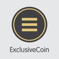 Exclusivecoin - Crypto Currency Sign Icon.