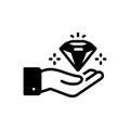 Black solid icon for Exclusively, diamond and crystal Royalty Free Stock Photo