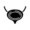 Excretory bladder black icon, concept illustration, vector flat symbol, glyph sign.
