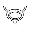 Excretory bladder line icon, concept sign, outline vector illustration, linear symbol.