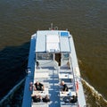 Excursion boat with passengers on the river Elbe Royalty Free Stock Photo