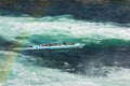 Excursion boat at the Rhine Falls in Switzerland Royalty Free Stock Photo