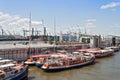 Excursion boats in Hamburg-St Pauli Royalty Free Stock Photo