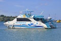 Excursion catamaran in St.Lucia. Royalty Free Stock Photo