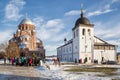 Excursion group in monastery. Sviyazhsk, Russia