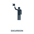 Excursion icon. Mobile app, printing, web site icon. Simple element sing. Monochrome Excursion icon illustration.