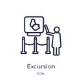 Excursion icon from museum outline collection. Thin line excursion icon isolated on white background