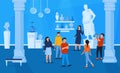Excursion In Museum Vector Illustration Royalty Free Stock Photo