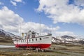 Excursion ship Bitihorn in hibernation