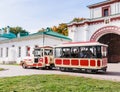 Excursion train near the palace gates. Kolomenskoye