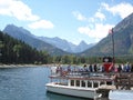 Excursion vessel on Waterton Lakes discharges visitors