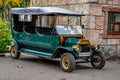 Excursion vintage car in Gorky Central Park in Kharkiv