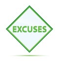 Excuses modern abstract green diamond button