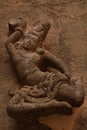 Exquisite sculpture of a dancing girl on the walls of Kailasha Temple, Ellora Caves, India