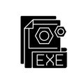 EXE file black glyph icon