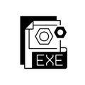 EXE file black linear icon